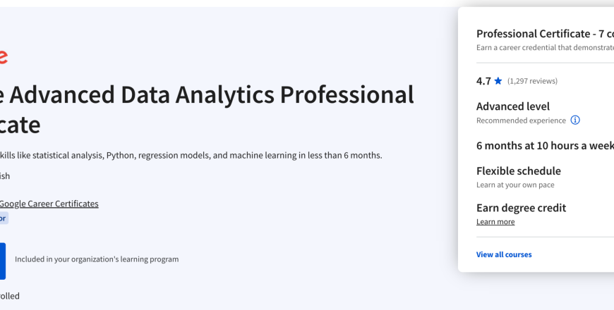 Google Advanced Data Analytics Professional Certificate