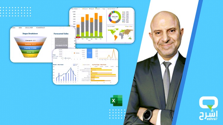 EXCEL DASHBOARDS احتراف لوحات المعلومات التفاعلية في الاكسل FREE ENROLL OFFER LIMITED TME  [ Get Certificate ]